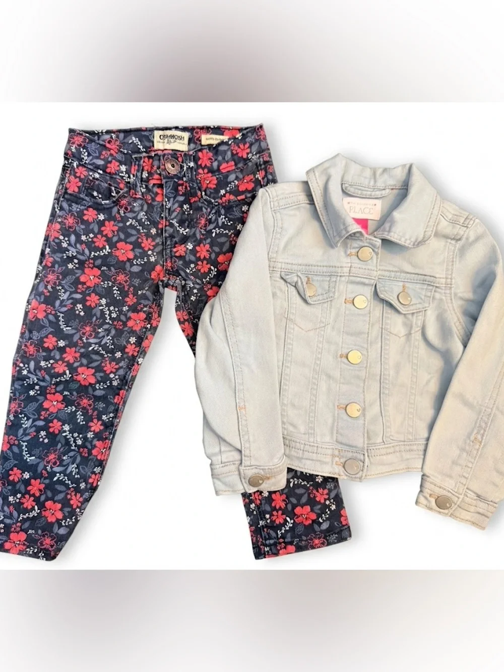 Denim Jacket & Super Skinny Floral Bundle 2T